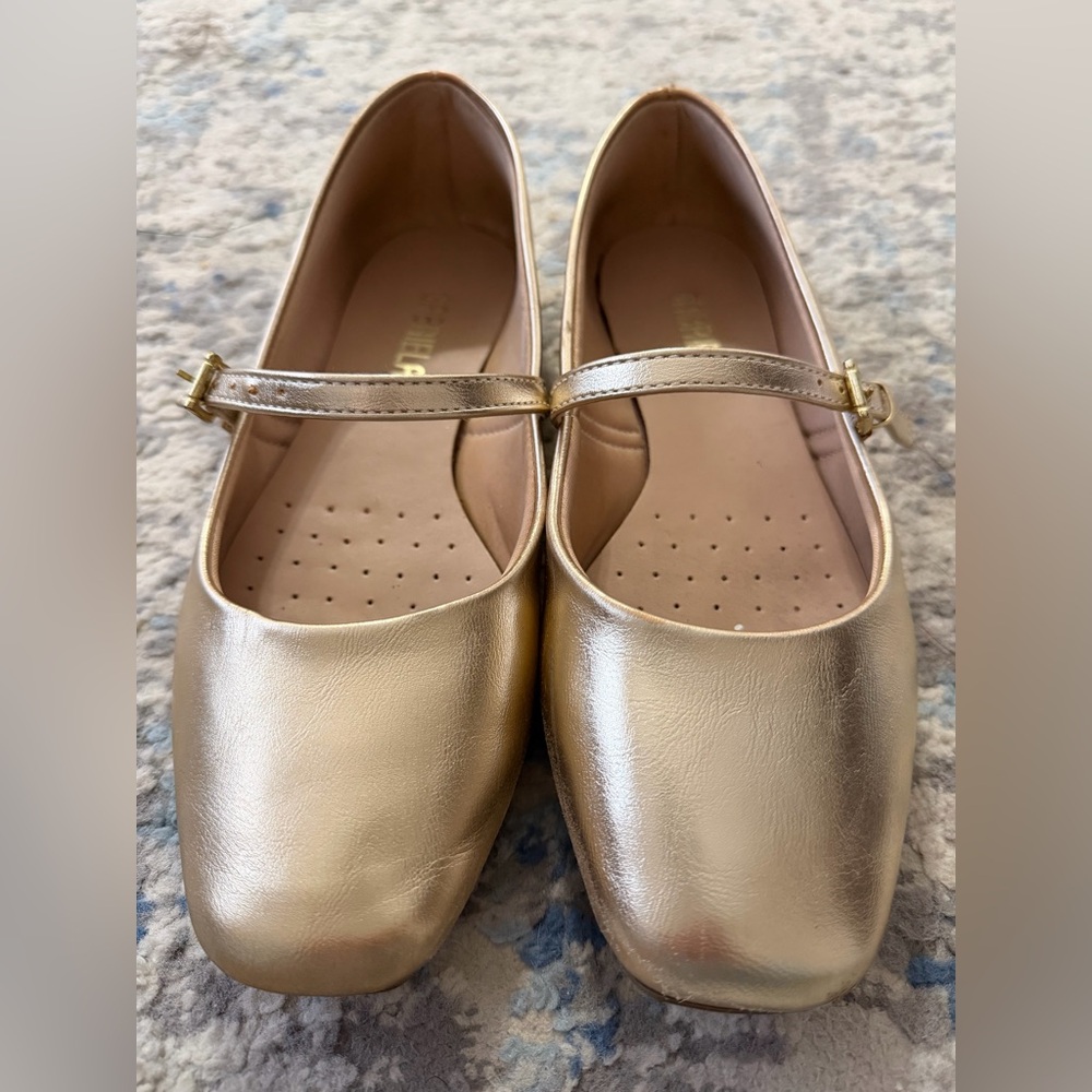 Gold Women's Mary Jane Flats